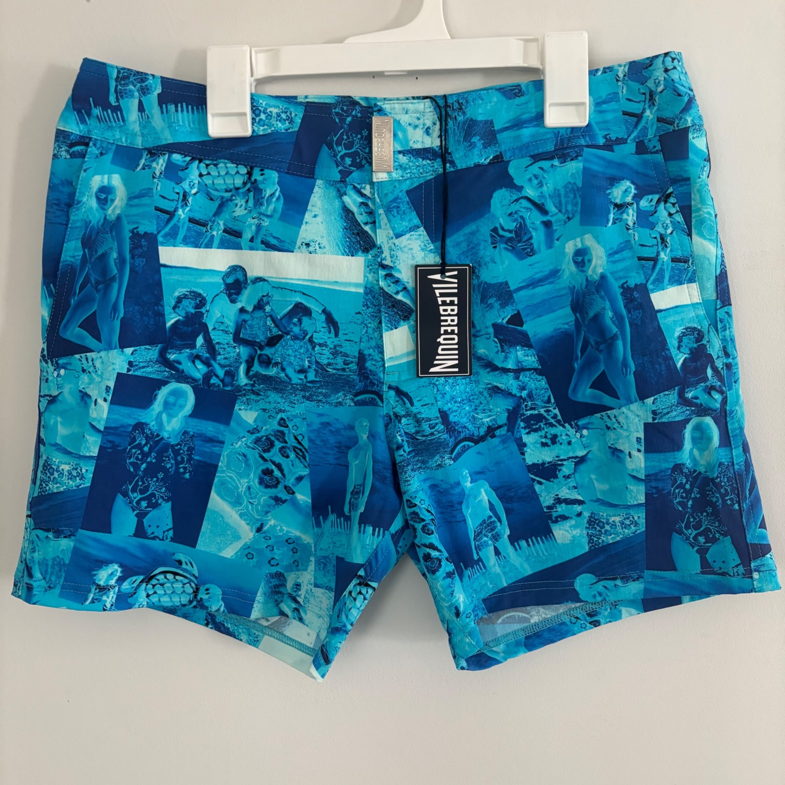 New Vilebrequin Men M Swim Trunk Short Flat Belt Luxury Resort Vacation Euro Art